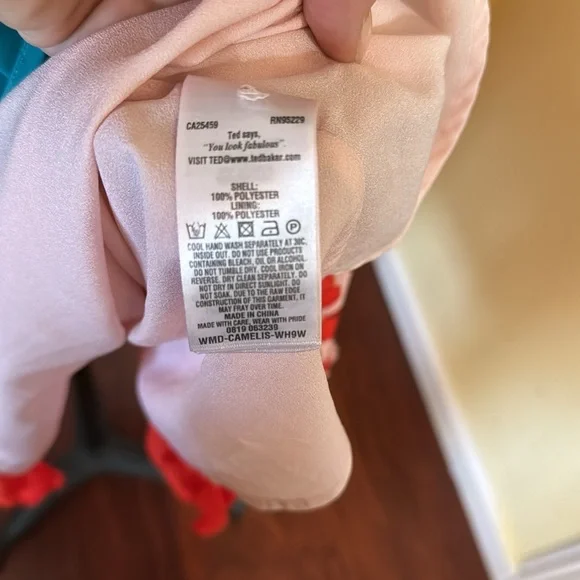 Ted Baker London Floral Dress with Drawstring Tie Waist - Picture 10 of 11